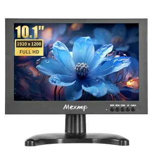 10.1インチ小型HDMIモニター1920x120016:10IPS金属筐体液晶ディスプレイHDMI/VGA/AV/BNC入力対応リモコン付内蔵スピーカーPC防犯カメラRasPi用