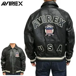 AVIREX アヴィレックス 783-4950016 6121039 ライト シグネチャー バーシティー ジャケット ブラック色 スタジャン レザージャケット アビレックス メンズ 送料無料 新作