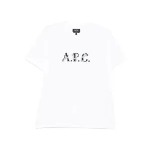 A.P.C. アーペーセー レディース Tシャツ・カットソー COHGSM26543AAB LOGO-PRINT ORGANIC COTTON HUGO T-SHIRT AAB WHITE XL 2XL L M XS S 【送料無料・関税込】
