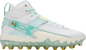 アンダーアーマー メンズ シューズ スニーカー Under Armour Men's Harper 10 K.O.D Mid TPU Baseball Cleats White/Green ホワイト