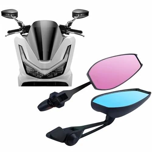 PCX125/PCX160 (2025年モデル) バイクミラー 防眩鏡 改造部品 左右セット ホンダ新型「PCX」用 (サイドミラー パープルミラー) [並行輸入品]