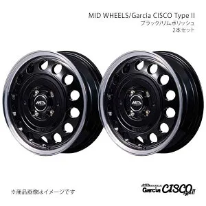 MID WHEELS/Garcia CISCO TypeII フレアワゴン MM42S 2017/1～2017/4 アルミホイール2本セット【14×4.5J 4-100 INSET45 BRP】D70644543345BKP0×2