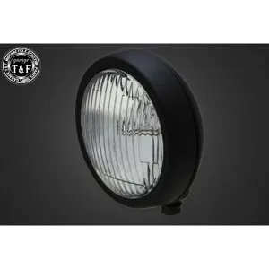 ガレージT&F 4.5in プレートヘッドライト(マットブラック)クリアーレンズ+ステーC イントルーダーLC250 4022842 JP店