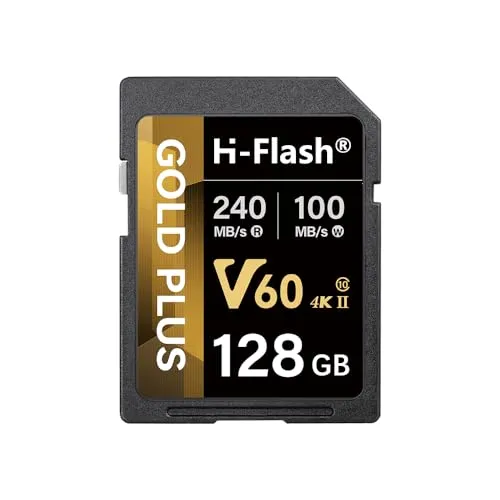 128GB SD V90 メモリーカード ? 読み込み速度 260MB/秒、書き込み速度 200MB/秒 | 4K/8K、HDR、360o ビデオ撮影に最適 | カメラ、写真家、コンテンツクリエイター向け高性能SDカード (V60 sd card 128g