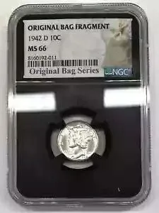 1942 D マーキュリー ダイム NGC MS-66 - オリジナル バッグ フラグメント シリーズ