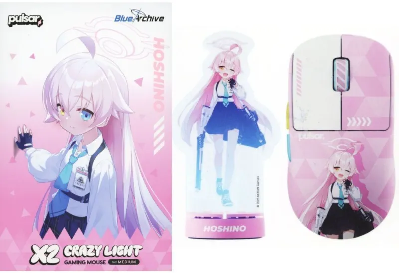 Pulsar Gaming 新品 Windowsハード 有線/ワイヤレス ゲーミングマウス X2 CrazyLight Medium [ブルーアーカイブ ホシノEdition][PX2CL2O7]