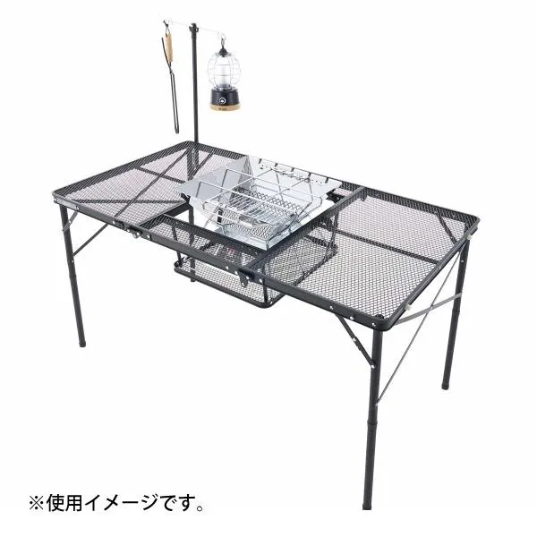 ロゴス アイアンメッシュ 3FD BBQテーブル 13070-BC 73581002 キャンプテーブル バーベキュー 高さ調節可能 大型