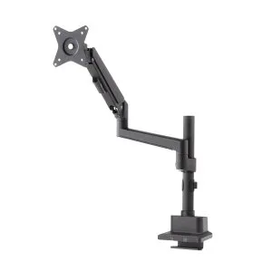 【新品/取寄品/代引不可】モニターアーム シングル ガススプリング式 最大32インチ 耐荷重9Kg 薄型ショートクランプ クランプ/グロメット対応 省スペース設置 ブラック CR-LAC1407BK