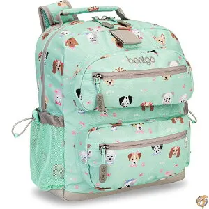 【5日最大1500円クーポン】Bentgo Kids Backpack - Lightweight 14 , Unique Prints for School, Travel, & Daycare Roomy Interior, Durable Water-Resistant Fabric, Loop Lunch Bag (Puppy Love)