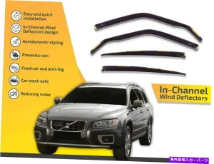 バグシールド チャンネル風力発電器ボルボV/XC70 2008-2016 4PCのレインガード In channel wind deflectors rain guards for Volvo V/XC70 2008-2016 4pc【並行輸入品】