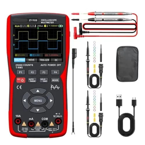 ZT703S 3in1 デジタルオシロスコープ マルチメーター 信号発生器 デュアルチャンネル 50MH/z 帯域幅 280MS サンプリングレート マルチテスター(Upgraded Set)