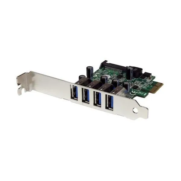 STARTEC.COM社 USB増設カード/PCIe 2.0 - 4x USB-A/5Gbps/SATA電源/UASP PEXUSB3S4V