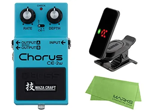 BOSS ボス - Chorus CE-2w + KORG Pitchclip 2 PC-2 + マークスオリジナルクロス セット