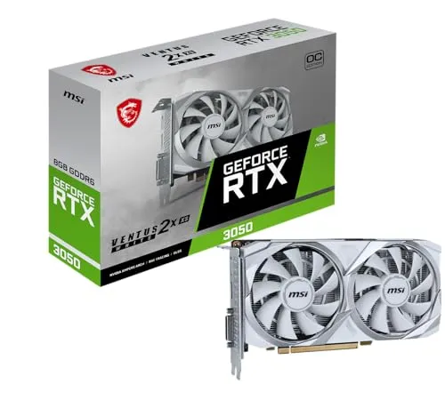 MSI GeForce RTX 3050 VENTUS 2X XS WHITE 8G OC ゲーミンググラフィックスカード - 8GB GDDR6 1807 MHz PCI Express Gen 4 128ビット DP (v1.4a) x 1 HDMI