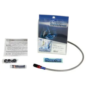 スウェッジライン リアホースキット ZEPHYR400/ZEPHYRX ホースエンド アルミ/レッド＆ブラック ホースカラー クリア RAR660