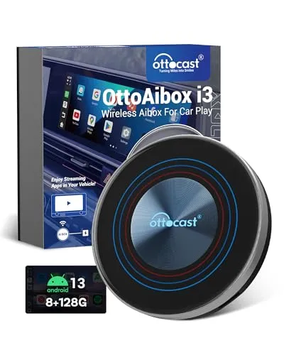 【BMW完全専用｜他車種非対応】オットキャスト OTTOCAST OttoAibox i3 CarPlay AIボックス (Android 13搭載 8+128GB) BMW無線CarPlay/iDrive連動 YouTube/Netflix/ABEMA車