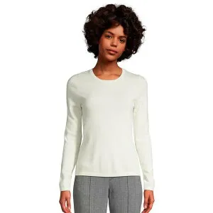 ランズエンド レディース アウター ニット・セーター クルーネック Women's Lands' End Crewneck Cashmere Sweater Fresh Ivory アイボリー