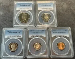 1989年 S 米国造幣局 コインプルーフ5枚セット PCGS PR 69 DCAM