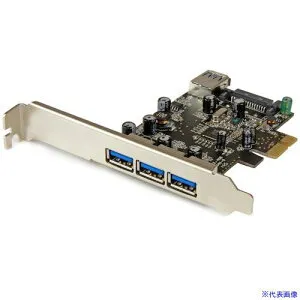 ■スターテック USB増設カード/PCIe 2.0 - 1x USB-A内部 + 3x USB-A外部/5Gbps PEXUSB3S42(4975425)[法人・事業所限定][外直送元]