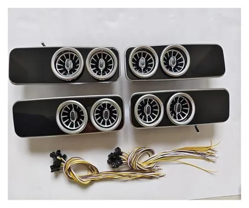 エアコン吹き出し口 に適合するヴィトVクラス W447 2014-2023 V250 V220 ABSカーボンファイバーインテリアルーフエアベントアウトレットカバートリムアクセサリー 車用エアコン送風口(ブラック)