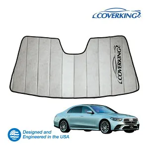 【CoverKing 正規品】 専用設計 サンシェード 吸盤不要 折りたたみ式 グレー 収納袋付き 21y- (令和3年1月～現行) メルセデスベンツ Sクラス W223 カバーキング