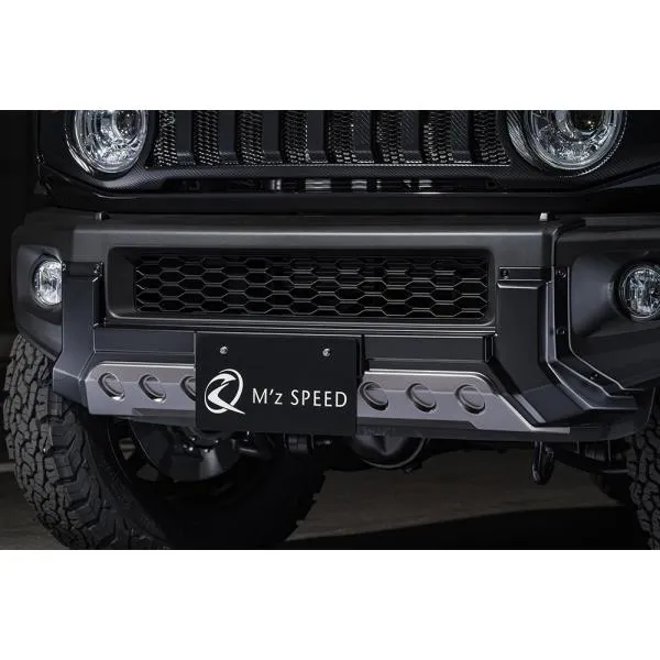 エムズスピード ジムニー シエラ JB74W フロントバンパーガード AES製 4V8塗り分け塗装済 2921-1110-4v8 M'z SPEED CROSS LINE クロスライン