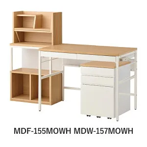【4/30までポイント10倍】コイズミ デスク・ワゴン2点セット MDF-155MOWH/MDW-157MOWH MDF-156MOBK/MDW-158MOBK Reshet リシェット 学習机 ステップアップデスクM 学習家具 デスク パソコンデスク マルチラッ