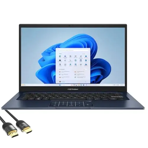 ASUS Vivobook 14インチ FHD ノートパソコン Intel Core 5 120U ノートPC 12GB RAM 256GB SSD 長時間バッテリー プライベートウェブカメラ 英語配列（US）キーボード 学生、ビジネス、自宅学習用 PC