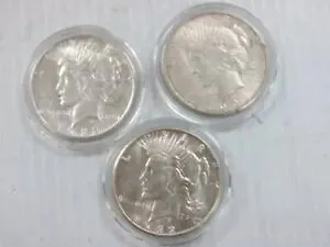 3 コイン Lor 1922-D 1922-S 1923-S ピースドル 米国銀ドル AU Q1JE