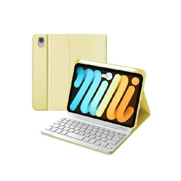 iPad mini 第7世代 2024 (A17 Pro) ＆ iPad mini 6 キーボードケース 2021、取り外し可能なワイヤレスBluetoothキーボードスリムフォリオスマートカバ_並行輸入