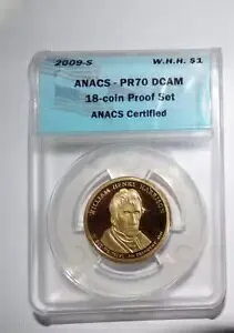 2009-S $1 プルーフ 大統領ドル ウィリアム H. ハリソン ANACS PR 70 DCAM