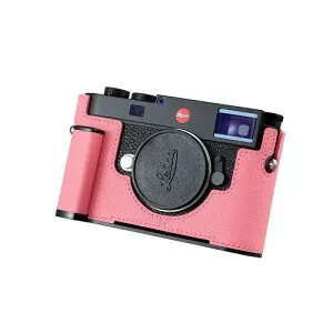SIUTATDSH カメラハーフケース Leica M11/M11-P用 ビンテージメタル 本革 カメラ保護ケース スタイリッシュ ポータブル 耐衝撃 (ピンク B)