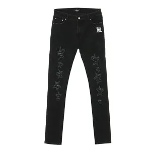 MAVEN メイヴェン デニム パンツ ジーンズ スキニー ダメージ ブラック/黒 STAR CRASH SKINNY PANTS -BLACK-