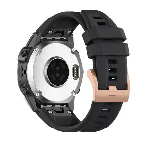 RosMank 20mm Quickfit ウォッチバンド Garmin Fenix 8 AMOLED 43mm/7S Pro/7S/6S Pro/6S/5S/5S Plus 対応、Approach S70 42mm/Instinct 2S/Descent Mk3s 用シリコン交換用ストラップ, 黒