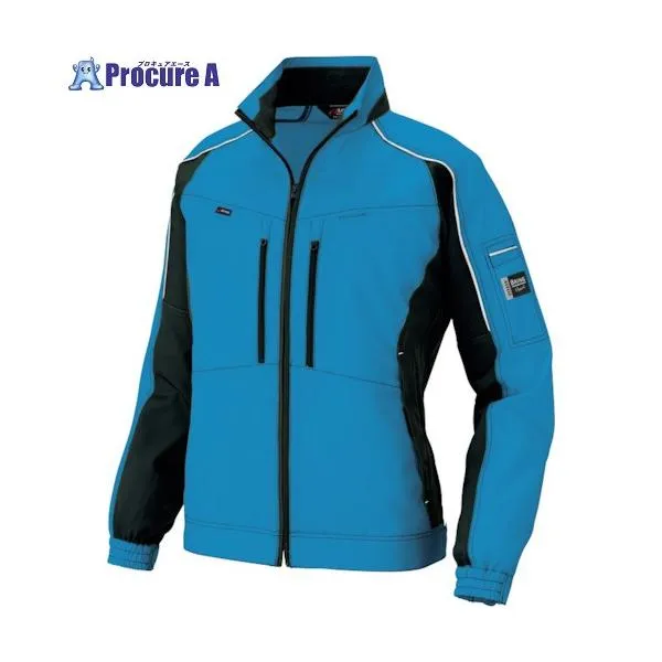 アイトス エコプロダクト長袖ブルゾン アクアブルーXブラック S ■▼338-2018 AZ9101-006-S 1着