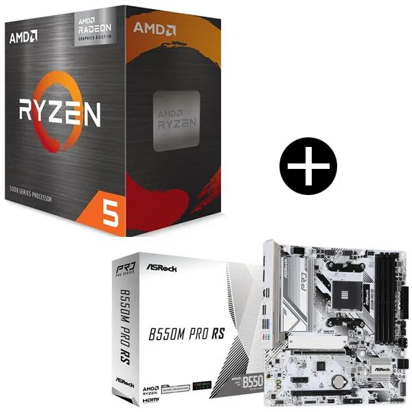 AMD Ryzen 5 5500GT BOX With Wraith Stealth Cooler CPU + ASRock B550M Pro RS マザーボード セット
