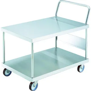 【送料別途】【直送品】TRUSCO オールステンレス台車 900X600 片袖2段 NU車輪 AS-22-100NU