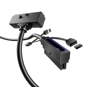 AsiaHorse Hydrus 24ピン PC用スリーブケーブル マザーボード用PC電源 延長ケーブル (18 AWG高性能銅コア) 30CM 1本の24ピン マザーボード 延長 2000Wの16 AWG HYDRUS-24PIN-BLACK-L-30CM