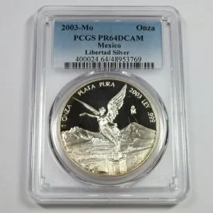 2003 Mo PCGS PR64 DCAM - メキシコ - 1 オンス シルバー リベルタ オンザ #47740A