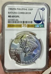 1982 フィリピン バターン-コレヒドール 50p NGC MS DPL69 *TOP POP*