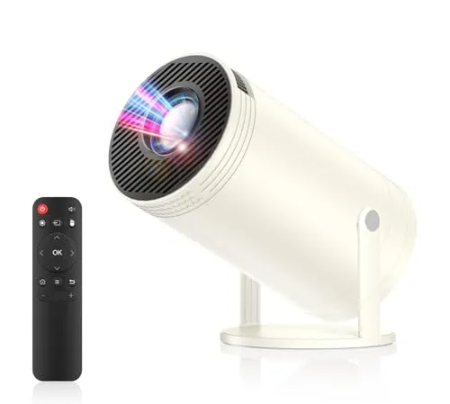 プロジェクター 家庭用 超小型 【2026衝撃作版Android TV14.0搭載＆270°回転＆HiFi外部スピーカー】 27000LM 1080P 4K対応 短距離投影 高輝度 天井投影 Wi-Fi6 Bluetooth5.4 大画面 自動台形補正 操