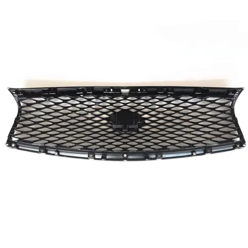 バンパー Compatible With Infiniti For Q50 Q50S 2014 2015 2016 2017 全モデル グロスブラック フロントグリル アッパーバンパー フード メッシュグリッドキット