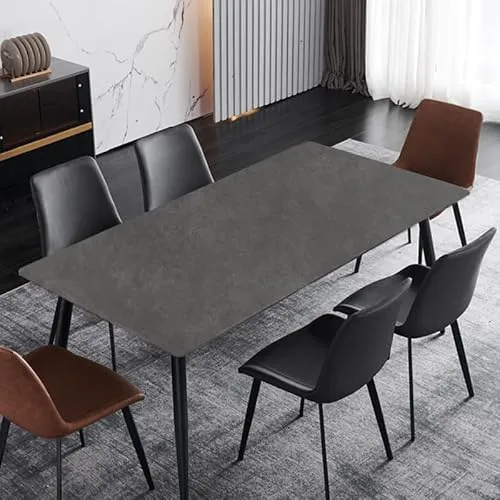 【WNJAPAN】ダイニングテーブル イタリアン岩盤 セラミックトップ 4人掛け～6人掛け 天板 セラミックテーブル 食卓テーブル 大理石調 高級 インテリア 180x90cm DT-13DGL