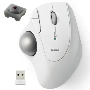 【代引不可】トラックボール マウス 無線 5ボタン 人工ルビーユニット エルゴノミクス Windows 11/10 macOS ChromeOS 各種対応 ホワイト エレコム M-IT10DRWH