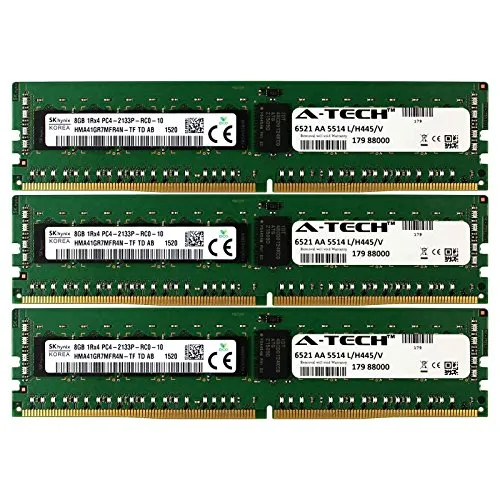 A-Tech Hynix IC DDR4 24GB キット 3X 8GB 1Rx4 PC4-17000 2133MHz Dell PowerEdge R730xd R730 R630 T630 R430 R530 C4130 H8PGNC メモリ RAM