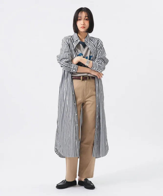 ストライプ BD ワンピース ロングスリーブ ワンピース WOMEN BLACK ONE SIZE