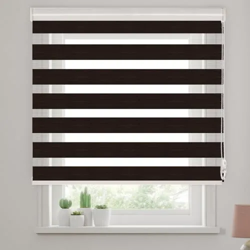 SAIFANSI ロールスクリーン 調光 ロールカーテン ブラインド 遮光 断熱 幅30～220cm/丈?300cm オーダーメイド チェーン式 目隠し UVカット 取り付け簡単 セピア 幅175×丈90cm