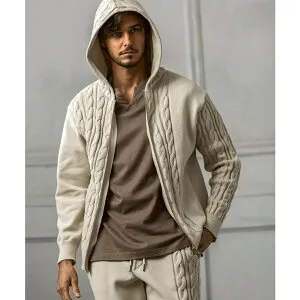 【10％OFFクーポン！4/27(月)9:59まで】SHIFFON AKM Contemporary エイケイエムコンテンポラリー サイドケーブルニットパーカー メンズ おしゃれ かっこいい ブランド トップスSHIFFON AKM Contempora