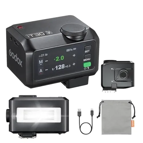 GODOX iT30Pro F 富士カメラ用フラッシュ タッチ式カラー液晶搭載 TTLオンカメラフラッシュ コンパクトながら高性能 フル発光560回 2.4GHz無線マスター＆スレーブ対応 S1/S2光制御 (IT30 PRO F (Black))