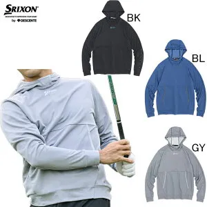 スリクソン by デサント SRIXON ZEROround プルオーバーパーカーシャツ RGMVJL51 メンズ ゴルフウエア ストレッチニットフーデッドカットソー フーディー